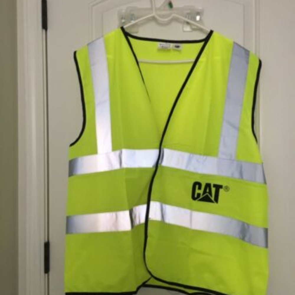 Caterpillar CAT Adult Safety Work Reflective PPE High Visibility Vest Sz…
